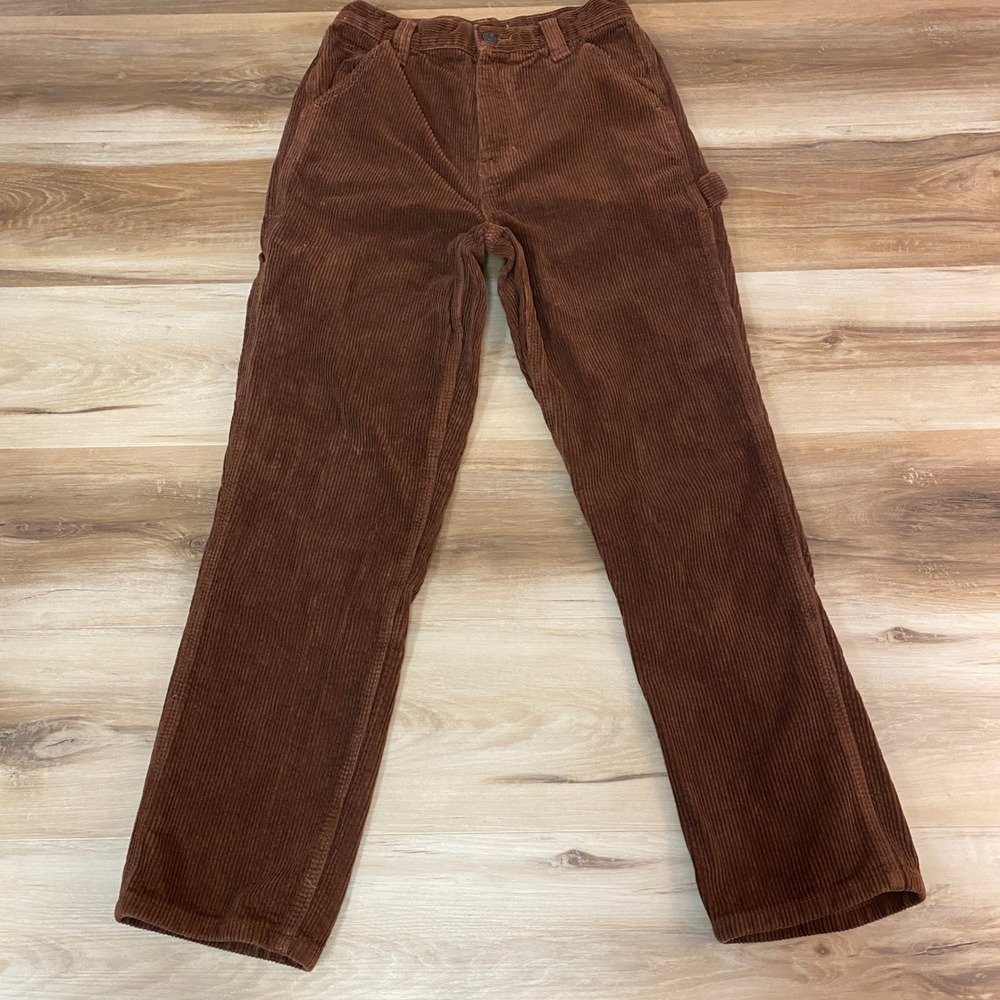 Pac Sun High Rise Carpenter Corduroy Pants Brown Size 26